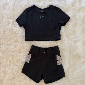 Nike Black Women's Crop Top Set